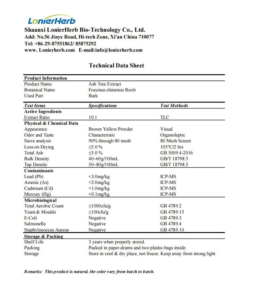 TDS of Ash Tree Extract